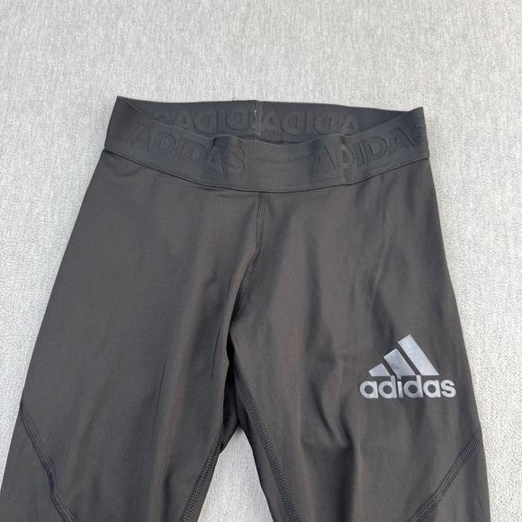 Adidas Leggings Women Medium Black Alphaskin Climalite Crop 22" Athletic Gym Run - Picture 2 of 11